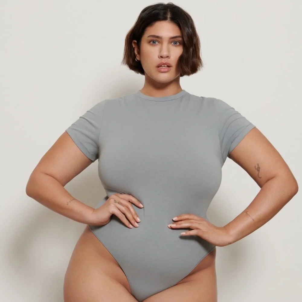 SKIMS cotton jersey bodysuit in pacific - Picture 5 of 6